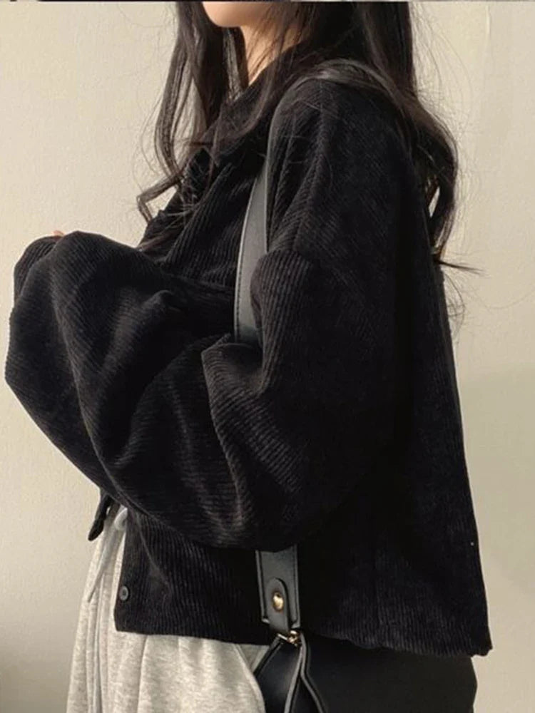 Veste Velours Poches Décontractée