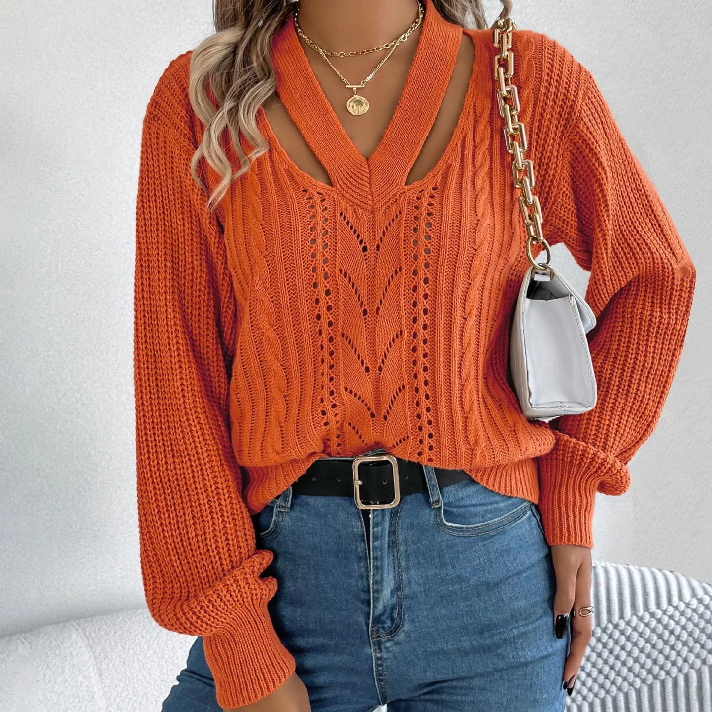 Pull oversize à col en V