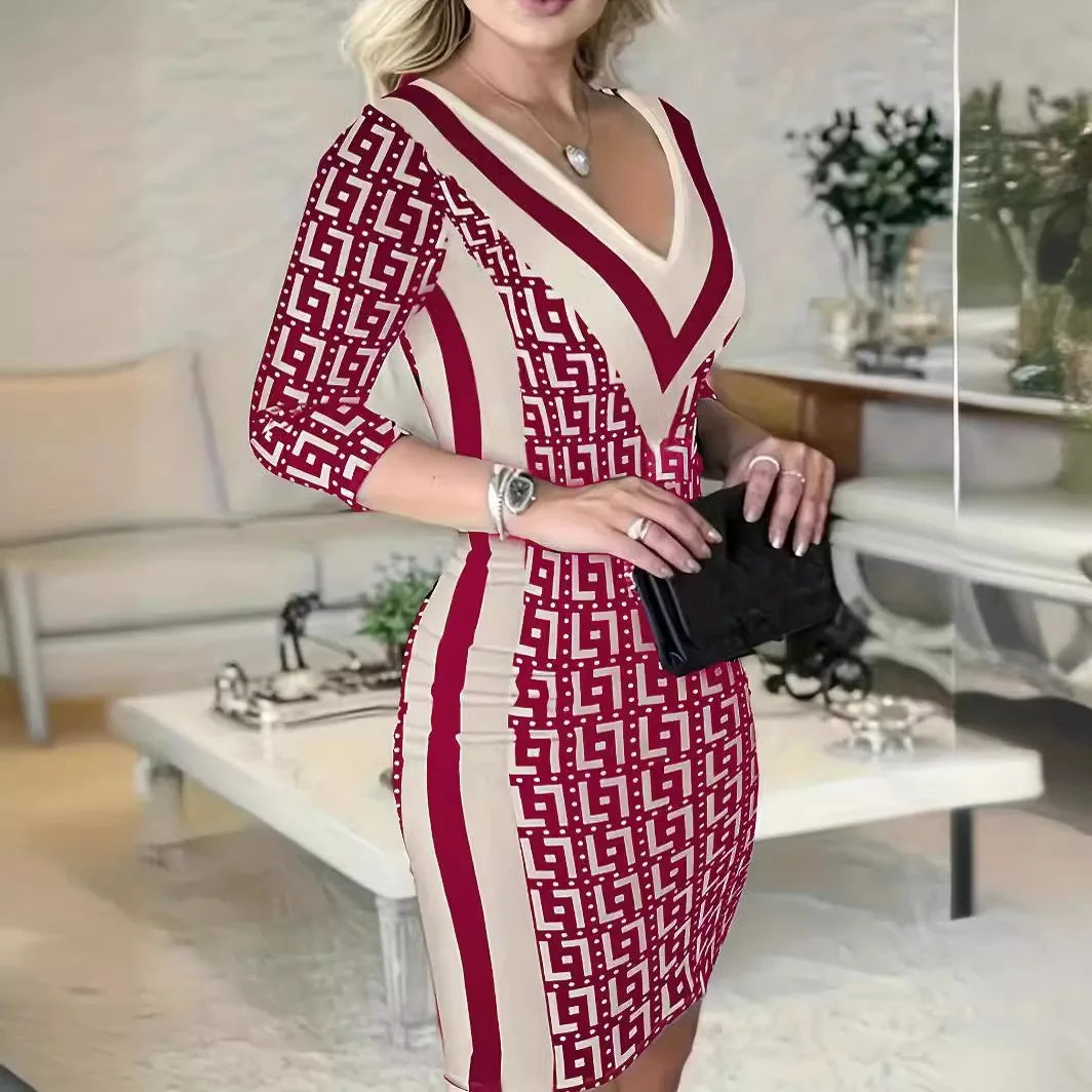 Robe Géométrique Élégante Femme
