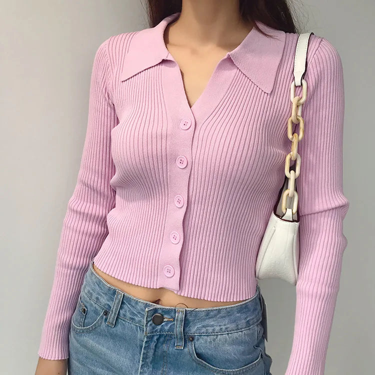 Cardigan Maille Col Polo
