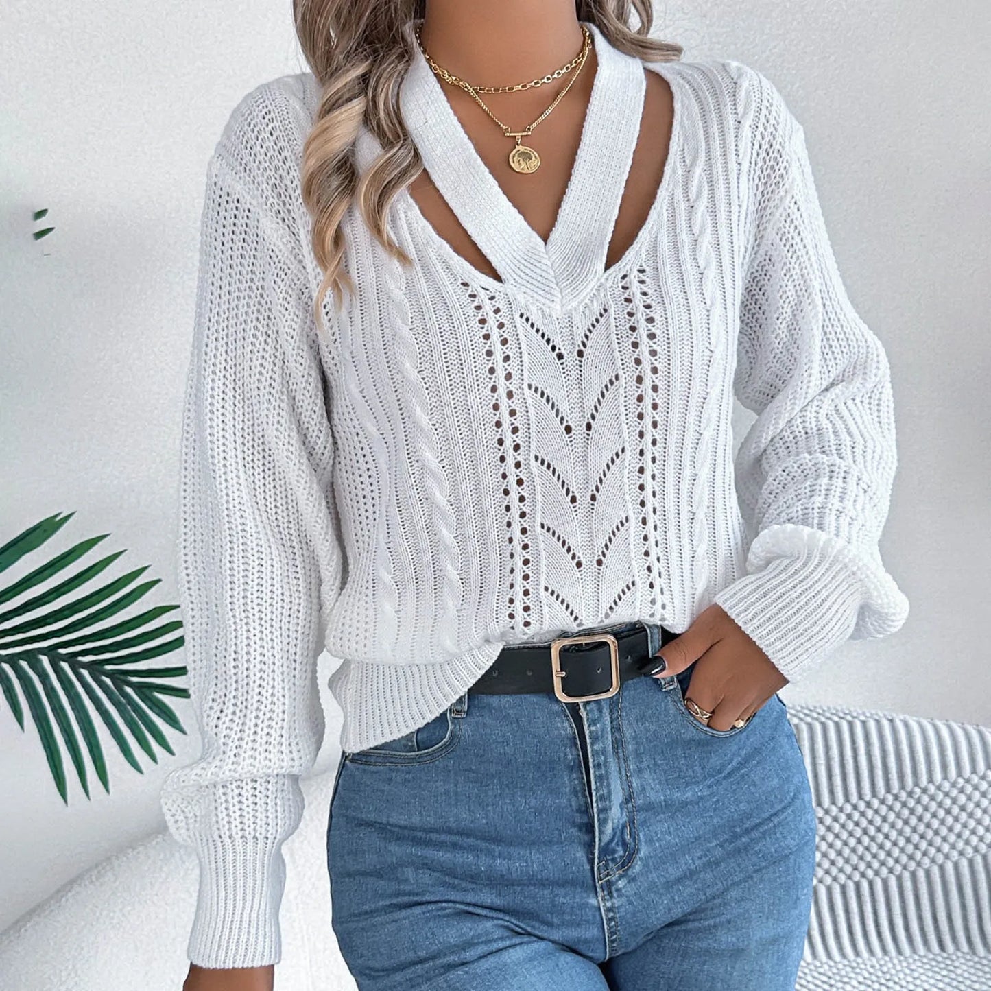 Pull oversize à col en V