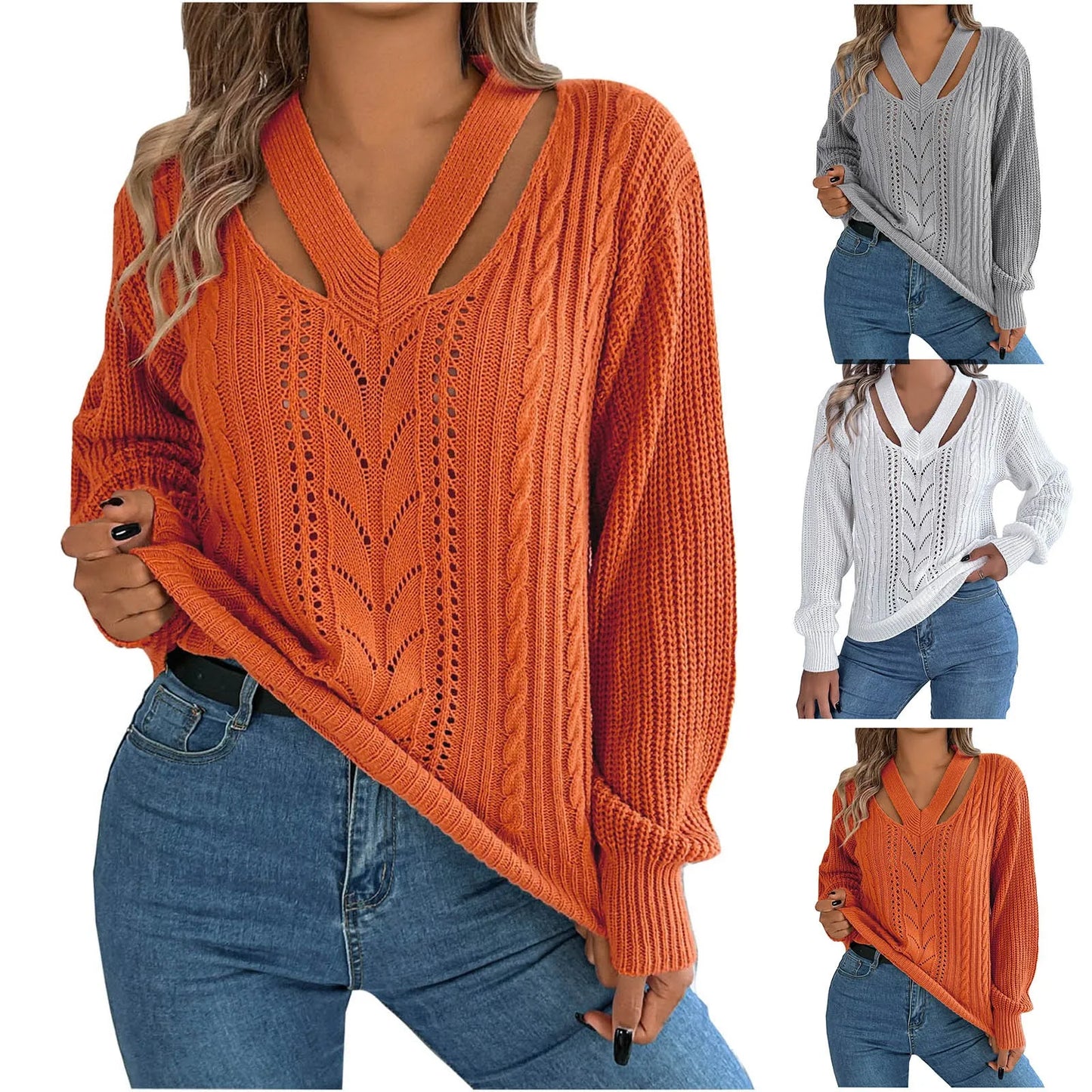 Pull oversize à col en V
