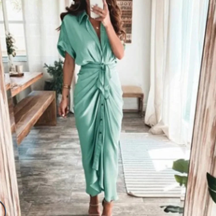 Robe Longue Imprimée et Ajustée