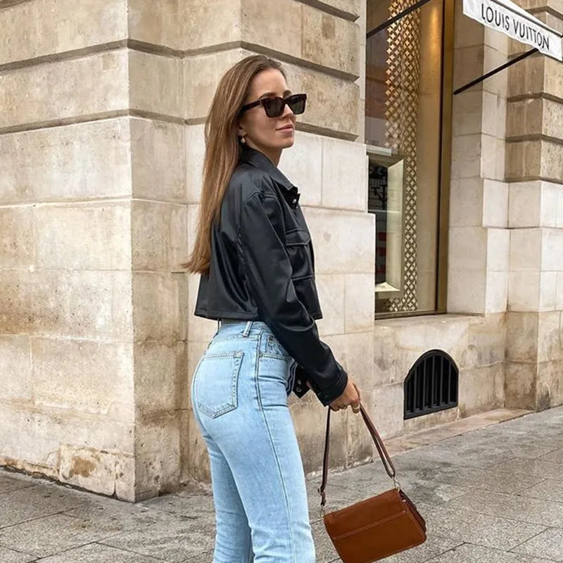 Veste Cuir Courte Mode