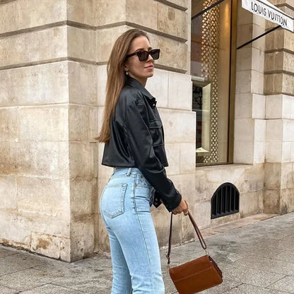 Veste Cuir Courte Mode