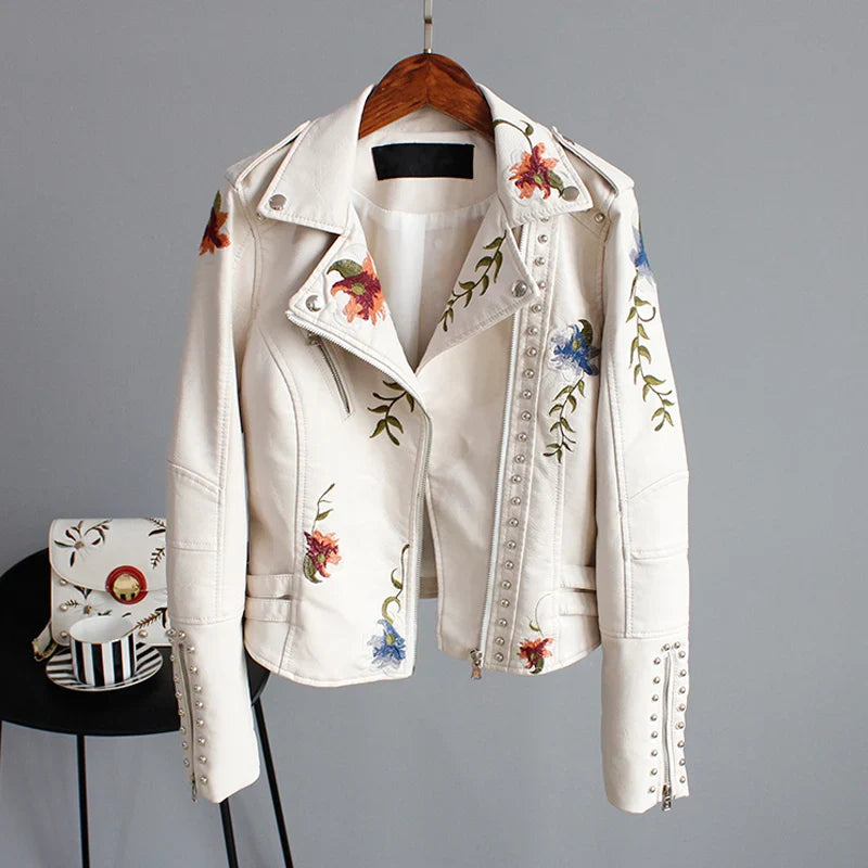 Veste Moto Brodée Punk