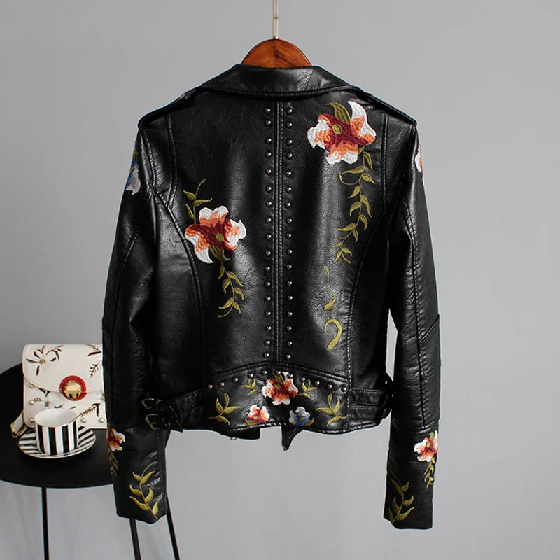 Veste Moto Brodée Punk