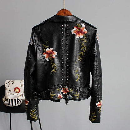 Veste Moto Brodée Punk