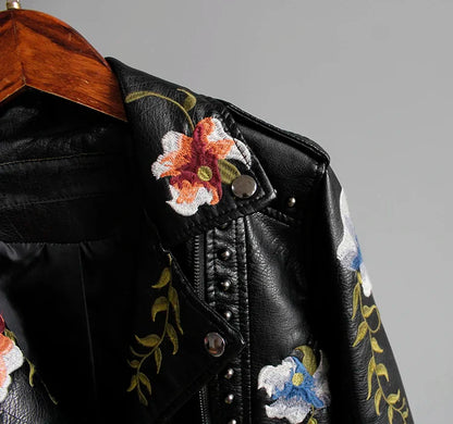 Veste Moto Brodée Punk