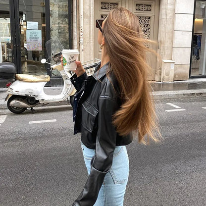 Veste Cuir Courte Mode
