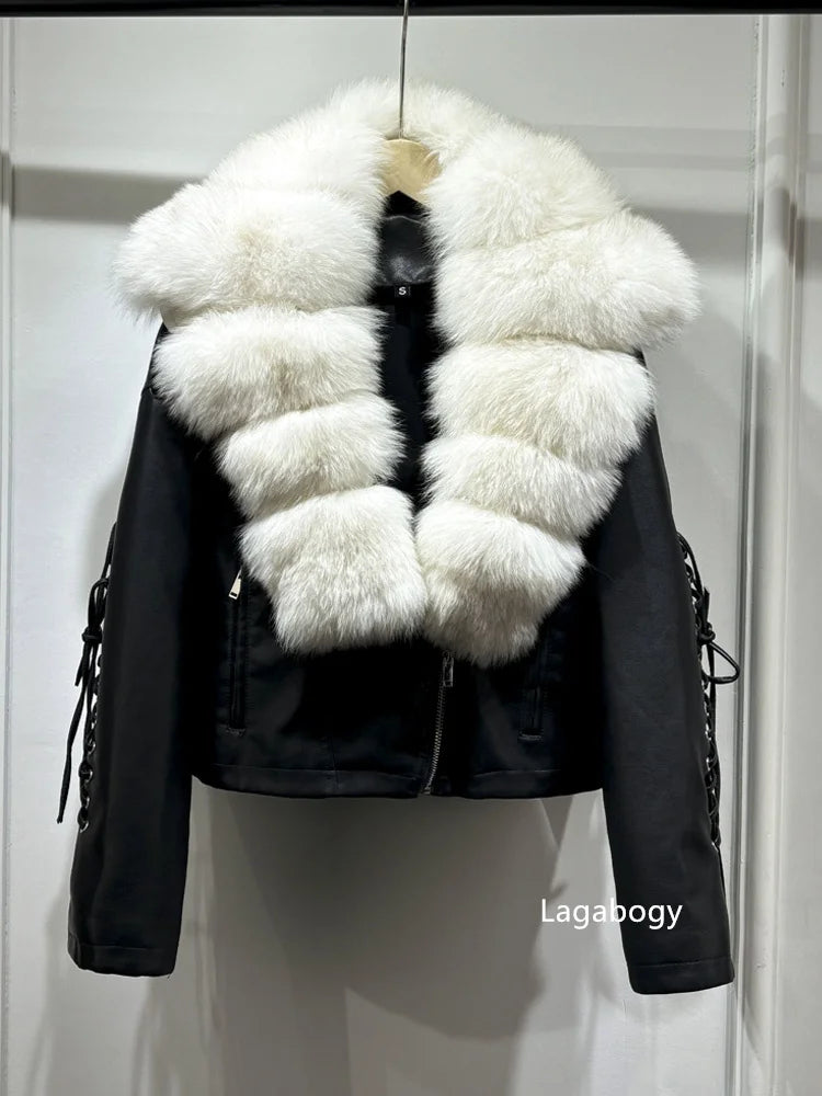 Veste Bomber Similicuir Fourrure