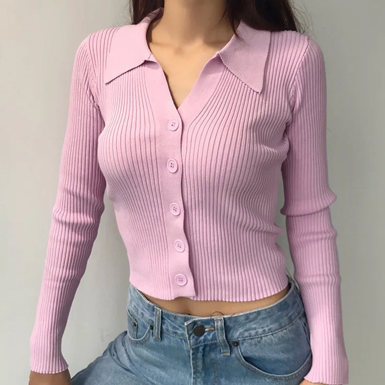 Cardigan Maille Col Polo