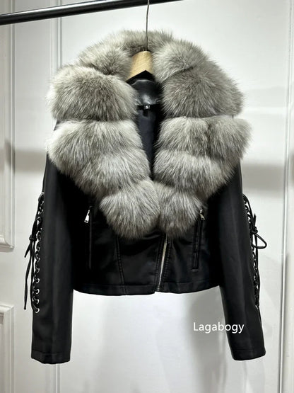 Veste Bomber Similicuir Fourrure