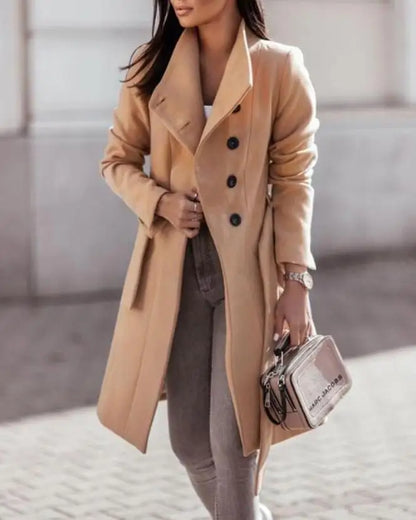 Manteau Long Décontracté avec Ceinture