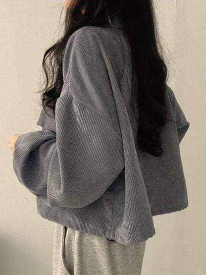 Veste Velours Poches Décontractée