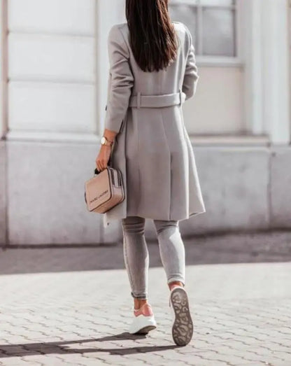 Manteau Long Décontracté avec Ceinture
