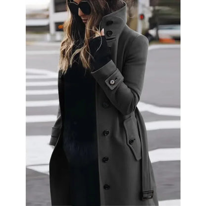 Manteau en Laine à Coupe Slim