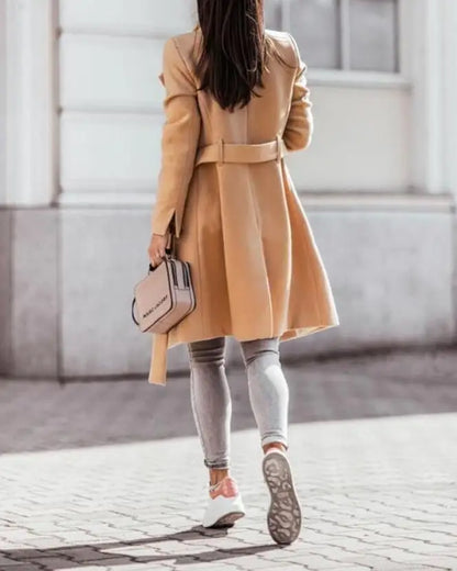 Manteau Long Décontracté avec Ceinture