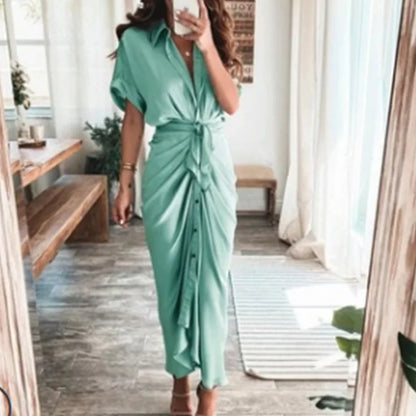 Robe Longue Imprimée et Ajustée